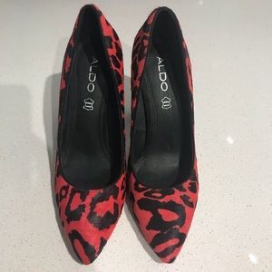 Aldo Red Haircalf Pumps